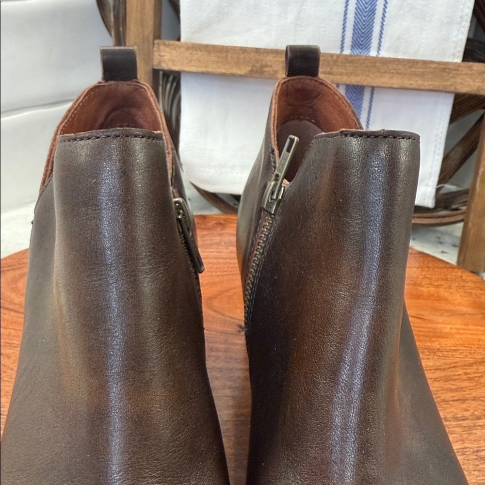 Born Aneto Brown Leather Ankle Boots - Picture 3 of 8
